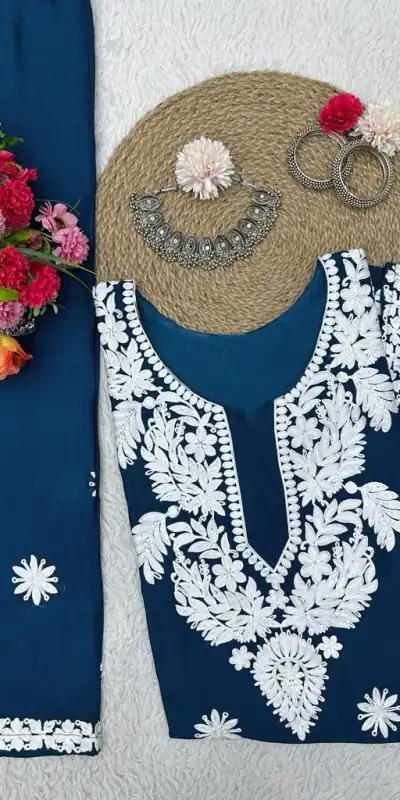 KD 1382 Blue Heavy Rayon Chain-Stitch Sequence Salwar Suit Casual, Party, Wedding, Festive, Events Etc.  Expected Delivery 4-6 Working Days @1699/- | Casual Suits, Creative suits, Designer Suits, Palazzo Suits, Party Wear Suits, Patiala Suits, Salwar suit, Straight Suits