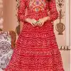 Sublime Red Color Heavy Georgette Printed Embroidery Gown