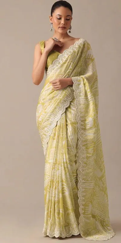 BT 1211 Yellow Color Georgette Digital Prints Embroidery Codding Sequins Work Saree Casual, Party Wear, Traditional Wear, Wedding Wear, Events Etc.@1899/- | Bollywood Sarees, Creative Sarees, Designer Sarees, Ethnic Saree, Modern Digital sarees, Party Wear Sarees, Sarees