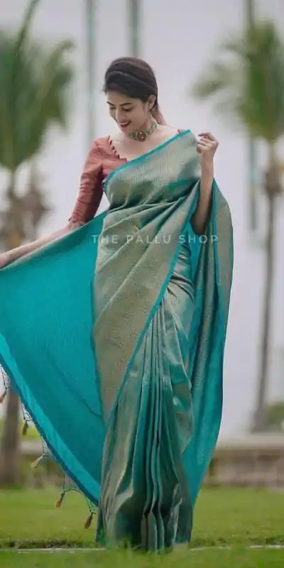 KP 4099 Blue Color Soft Lichi Silk Cloth Rich Pallu All Over Saree Events Casual, Wedding, Festive, Events Etc. Expected Delivery  4-6 Working Days @1349/- | Embroidered Sarees, Bollywood Sarees, Creative Sarees, Designer Sarees, Ethnic Saree, Modern Digital sarees, Party Wear Sarees, Sarees