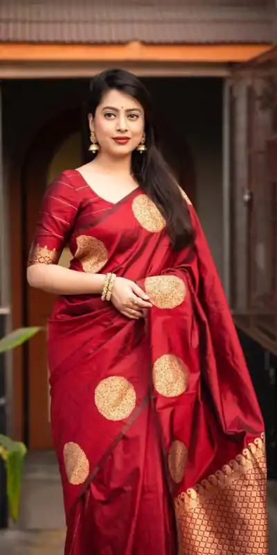 KP 5062 Maroon Color Soft Lichi Silk Jacquard On All Over Saree Casual, Party Wear, Wedding, Events Etc. Expected Delivery 4-6 Working Days @1299/- | Creative Sarees, Embroidered Sarees, Bollywood Sarees, Designer Sarees, Ethnic Saree, Modern Digital sarees, Party Wear Sarees, Sarees