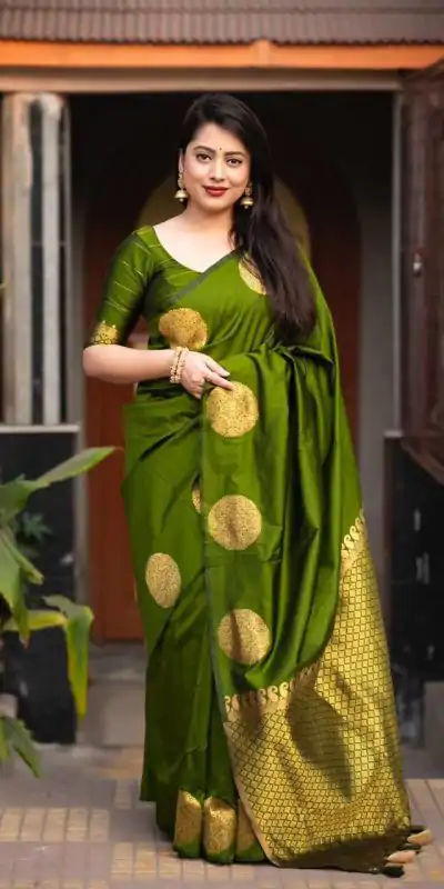 KP 5062 Olive Green Color Soft Lichi Silk Cloth Rich Pallu Saree Casual, Party Wear, Wedding, Events Etc. Expected Delivery 4-6 Working Days @ 1299/- | Creative Sarees, Embroidered Sarees, Bollywood Sarees, Designer Sarees, Ethnic Saree, Modern Digital sarees, Party Wear Sarees, Sarees