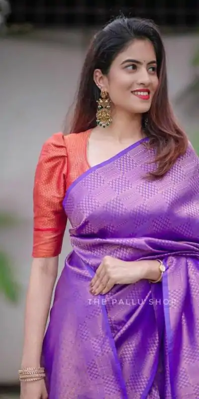 KP 4099 Purple Color Soft Lichi Silk Cloth Rich Pallu All Over Saree Events Casual, Wedding, Festive, Events Etc. Expected Delivery  4-6 Working Days @1349/- | Embroidered Sarees, Bollywood Sarees, Creative Sarees, Designer Sarees, Ethnic Saree, Modern Digital sarees, Party Wear Sarees, Sarees