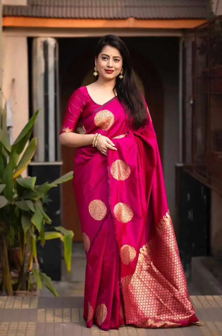 KP 5062 Rani Color Soft Lichi Silk Cloth Rich Pallu Work Saree Casual, Party Wear, Wedding, Events Etc.   Expected Delivery 4-6 Working Days @ 1299/- | Creative Sarees, Embroidered Sarees, Bollywood Sarees, Designer Sarees, Ethnic Saree, Modern Digital sarees, Party Wear Sarees, Sarees