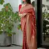 Red Soft Silk Saree with Pallu Work