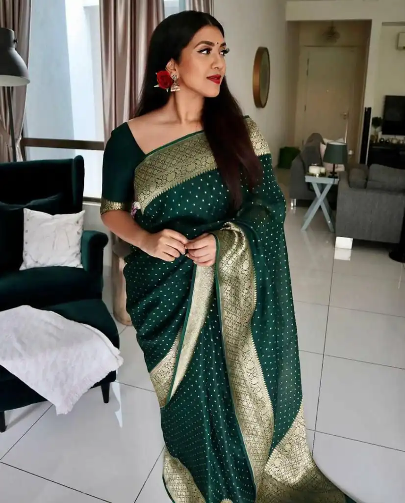 KP 4012 Stone Green Color Soft Lichi Silk Cloth Rich Pallu Work Saree Casual, Party Wear, Wedding, Events Etc.   Expected Delivery 4-6 Working Days @ 1349/- | Embroidered Sarees, Bollywood Sarees, Creative Sarees, Designer Sarees, Ethnic Saree, Modern Digital sarees, Party Wear Sarees, Sarees