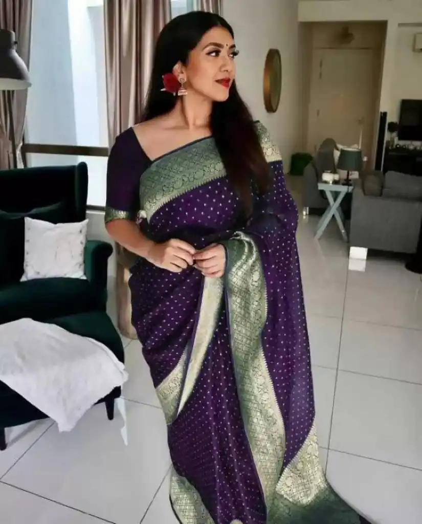 KP 4012 Violet Color Soft Lichi Silk Cloth Beautiful Rich Pallu Saree Casual, Party Wear, Wedding, Events Etc.   Expected Delivery 4-6 Working Days @ 1349 | Embroidered Sarees, Bollywood Sarees, Creative Sarees, Designer Sarees, Ethnic Saree, Modern Digital sarees, Party Wear Sarees, Sarees