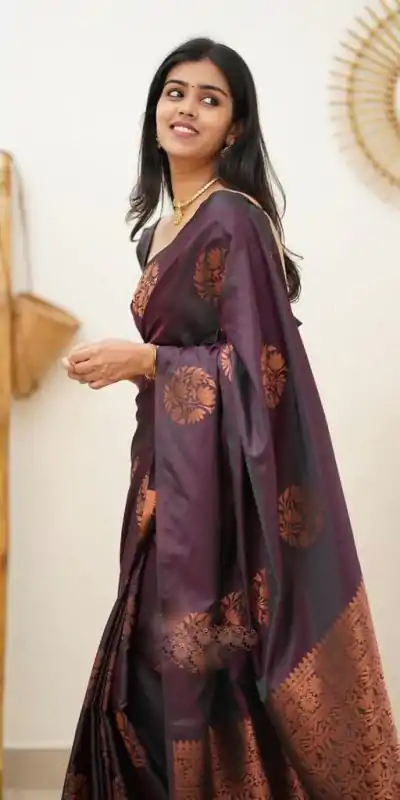 KP 4064 Wine Color Soft Lichi Silk Jacquard On All Over Saree Casual, Party Wear, Wedding, Events Etc. Expected Delivery 4-6 Working Days @1249/- | Embroidered Sarees, Bollywood Sarees, Creative Sarees, Designer Sarees, Ethnic Saree, Modern Digital sarees, Party Wear Sarees, Sarees