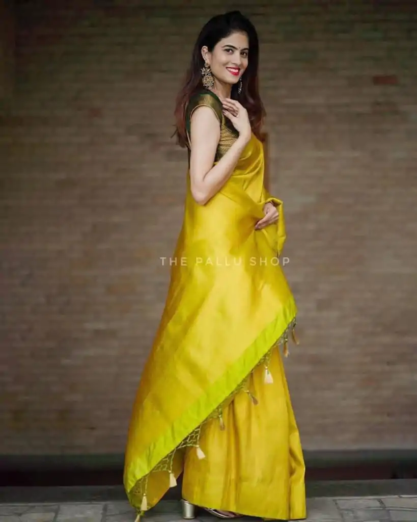 KP 4099 Yellow Color Soft Lichi Silk Cloth Rich Pallu All Over Saree Events Casual, Wedding, Festive, Events Etc. Expected Delivery  4-6 Working Days @1349/- | Embroidered Sarees, Bollywood Sarees, Creative Sarees, Designer Sarees, Ethnic Saree, Modern Digital sarees, Party Wear Sarees, Sarees