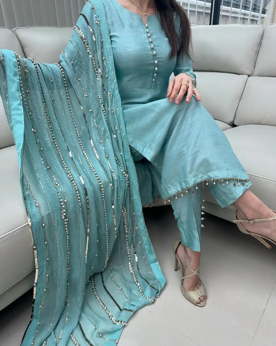 SRK 5161 Blue Color Chinnon Silk Embroidery Coding Dori Salwar Suit Wedding, Party, Festive, Events Expected Delivery 4-6 Working Days @ 1899/- | Casual Suits, Jump Suits, Creative suits, Designer Suits, Palazzo Suits, Party Wear Suits, Patiala Suits, Salwar suit, Straight Suits