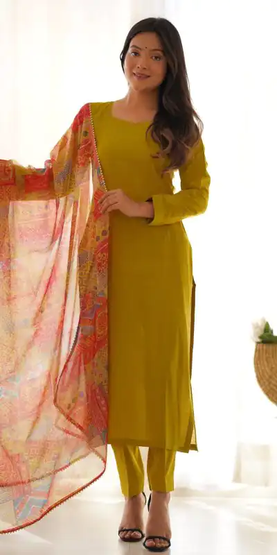 KB 269 Dark Mustard color Pure Pure Viscose Fabric Straight Fit Kurta Casual, Wedding, Party, Festive, Events Etc. Expected Delivery  4-6 Working Days @1629/ | Bollywood Kurti, Creative Kurtis, Designer Kurti, Kurti, Party Wear Kurti, Selfie Kurti