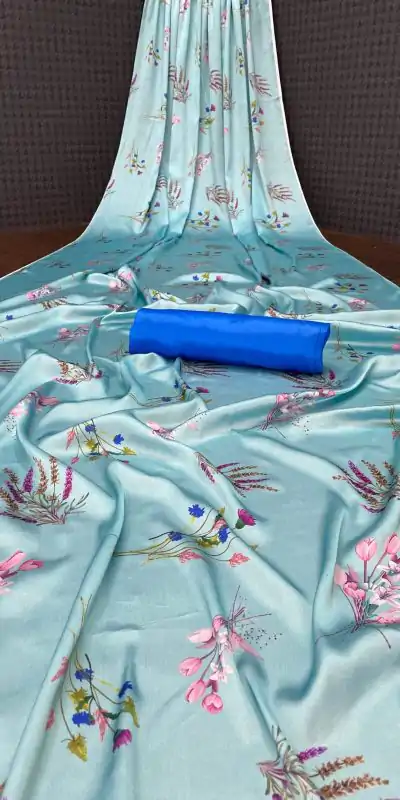 Veechis RUHI Light Blue Color Heavy Devsena Soft Silk Beautiful Digital Printed Saree Casual, Party Festive,  Expected Delivery 4-6 Working Days @1499 | Bollywood Sarees, Creative Sarees, Designer Sarees, Embroidered Sarees, Modern Digital sarees, Party Wear Sarees, Sarees