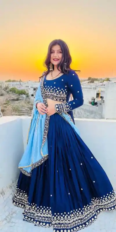 RC 227 Royal Blue Color Heavy Georgette Embroidery Sequins Lehenga Choli Casual, Party Wedding, Festive, Events Etc. Delivery  4-6 Working Days 1999/- | Bollywood Lehenga, Creative Lehenga, Designer Lehenga, Embroidered Lehenga, Lehenga, Party Wear Lehenga