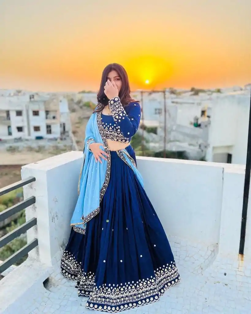 RC 227 Royal Blue Color Heavy Georgette Embroidery Sequins Lehenga Choli Casual, Party Wedding, Festive, Events Etc. Delivery  4-6 Working Days 1999/- | Bollywood Lehenga, Creative Lehenga, Designer Lehenga, Embroidered Lehenga, Lehenga, Party Wear Lehenga