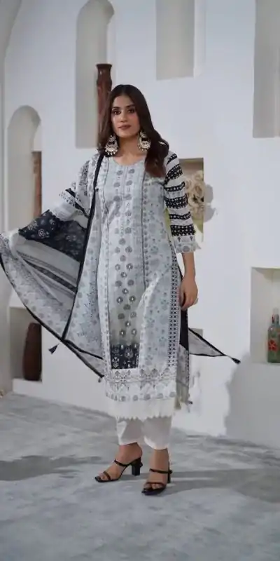 DC G54 White Color Maslin Digital Printed Hand Work Salwar Suit Casual, Wedding, Party, Festive, Events Etc. Expected Delivery 4-6 Working Days @1799/- | Casual Suits, Creative suits, Designer Suits, Palazzo Suits, Party Wear Suits, Patiala Suits, Salwar suit, Straight Suits