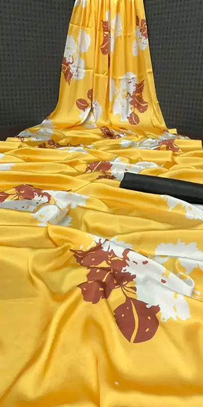 Veechis RUHI Yellow Color Heavy Devsena Soft Silk Beautiful Digital Printed Saree Casual, Party Festive, Events. Expected Delivery 4-6 Working Days @1499 | Bollywood Sarees, Creative Sarees, Designer Sarees, Embroidered Sarees, Modern Digital sarees, Party Wear Sarees, Sarees