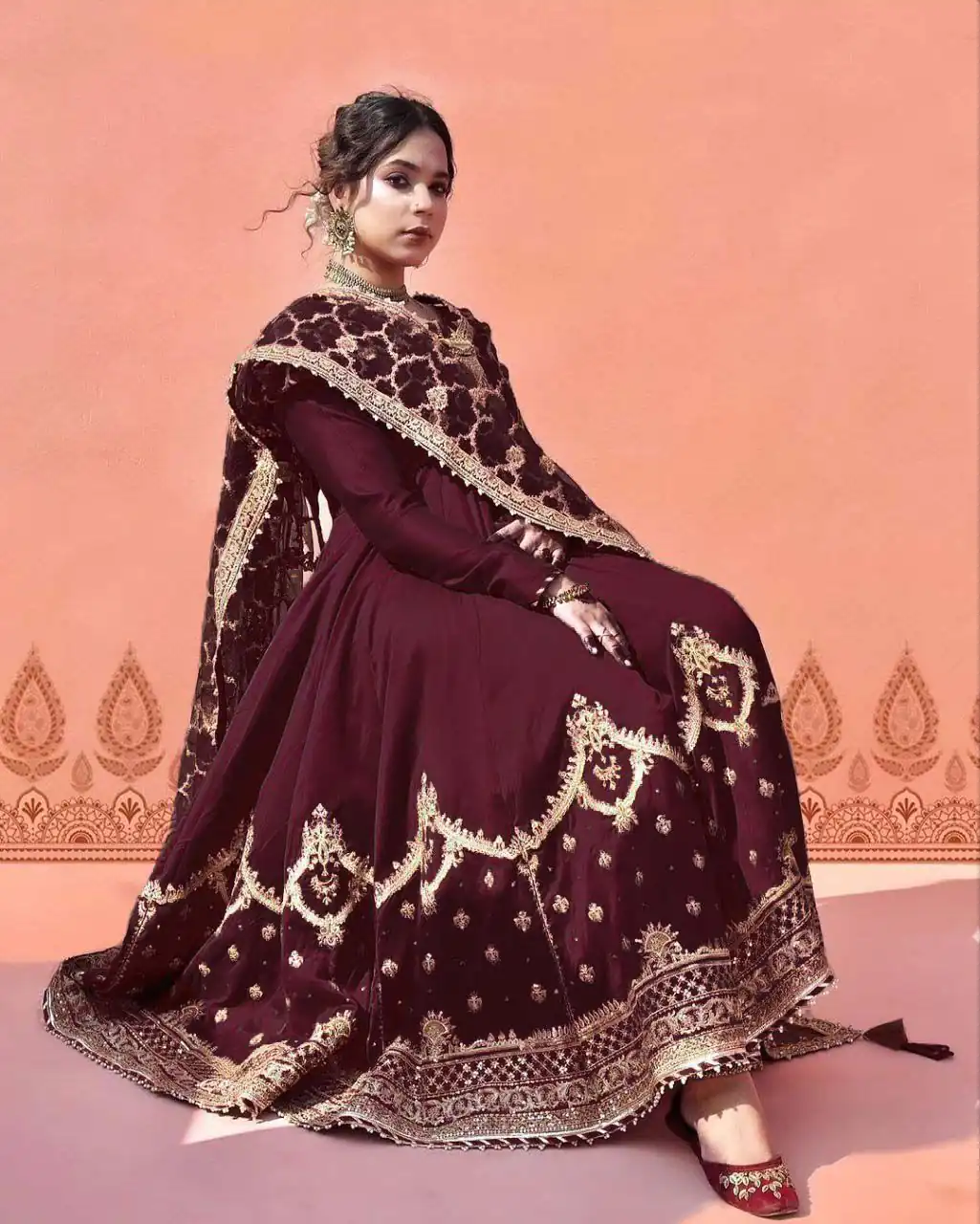  ZSR 3063 Maroon Color Georgette Embroidery Sequence Salwar Suit Casual, Wedding, Festive, Events Expected Delivery 4-6 Working Days @2049/- | Casual Suits, Jump Suits, Creative suits, Designer Suits, Palazzo Suits, Party Wear Suits, Patiala Suits, Salwar suit, Straight Suits