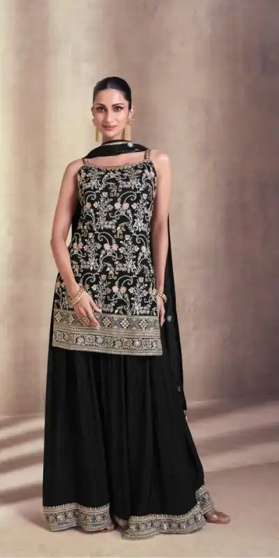 DS Sayuri 5407 Black  Color Faux Georgette Embroidery Work Salwar Suit Wedding, Party, Festive, Events Expected Delivery 4-6 Working Days @ 2149/- | Jump Suits, Casual Suits, Creative suits, Designer Suits, Palazzo Suits, Party Wear Suits, Patiala Suits, Salwar suit, Straight Suits