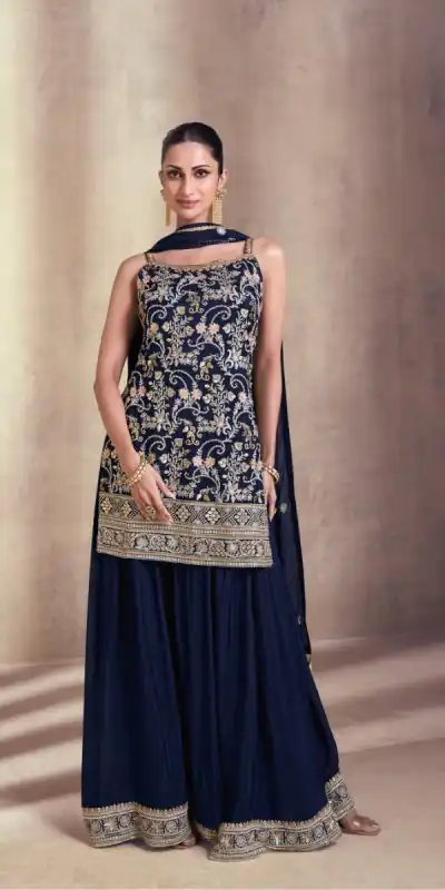 DS Sayuri 5407 Blue Color Faux Georgette Embroidery Work Salwar Suit Wedding, Party, Festive, Events Expected Delivery 4-6 Working Days @ 2149/- | Jump Suits, Casual Suits, Creative suits, Designer Suits, Palazzo Suits, Party Wear Suits, Patiala Suits, Salwar suit, Straight Suits