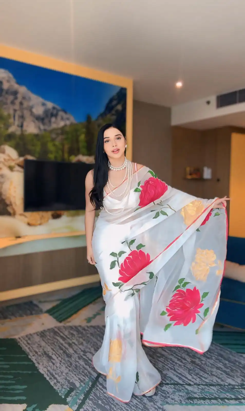  SC 264 White Color Pure Soft Georgette Silk Design All Over Saree , Party Wear, Events, Festivals Expected Delivery 4-6 Working Days 1599/- | Bollywood Sarees, Creative Sarees, Designer Sarees, Embroidered Sarees, Ethnic Saree, Modern Digital sarees, Party Wear Sarees, Sarees