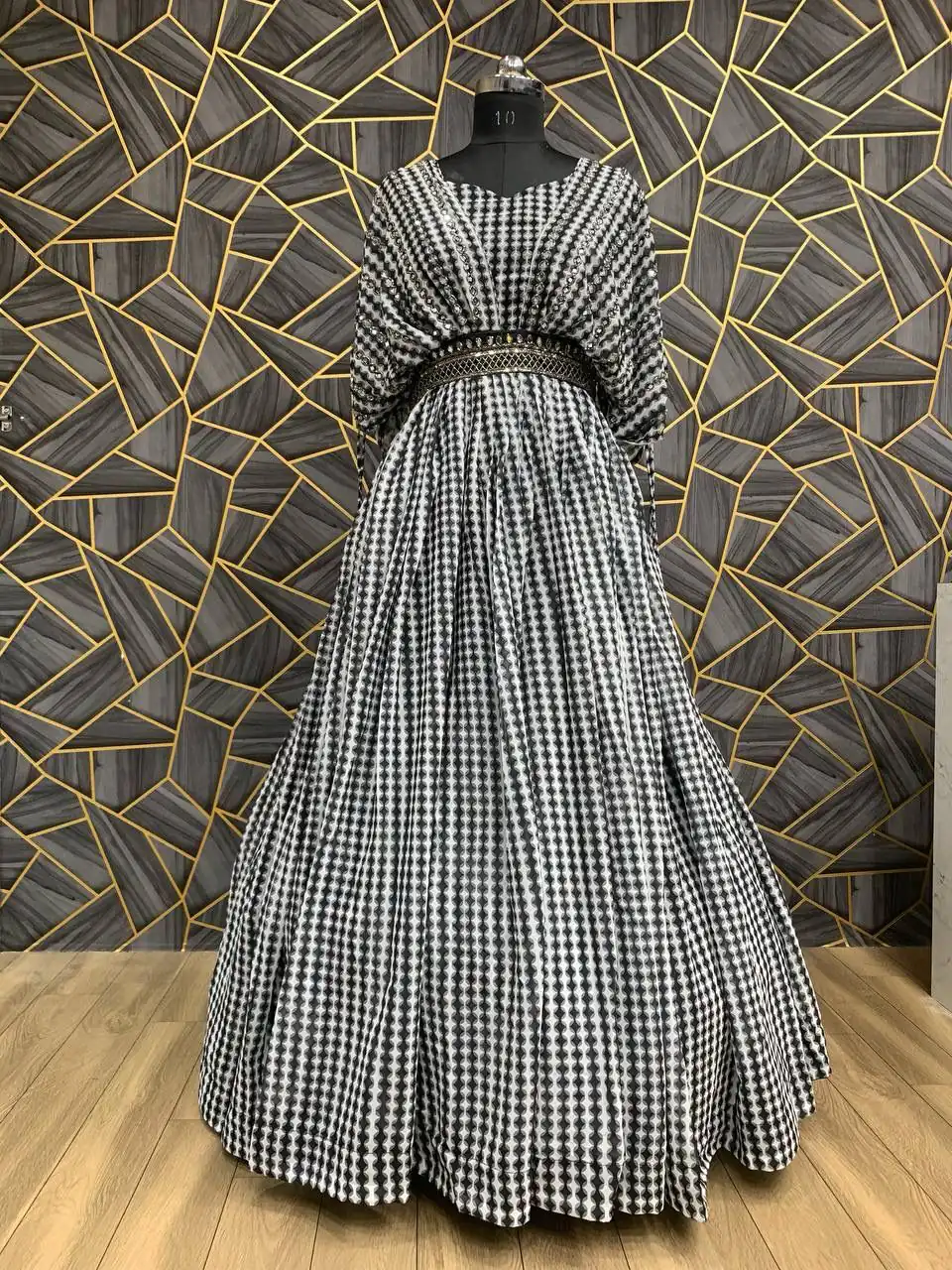 PC 177 Black Color Georgette Digital Printed Hand Khatli Gown Casual, Party Wear, Events, Festivals Wear Etc. Expected Delivery 4-6 Working Days @2199/- | Bollywood Gowns, Creative Gowns, Designer Gowns, Embroidered Gowns, Party Wear Gowns