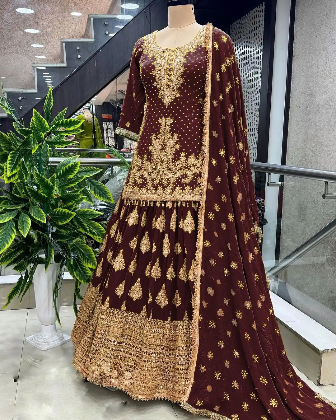 NSR 806 Maroon Color Pure Chinnon Silk Embroidery Lehenga Choli Casual, Party Festive, Events Etc. Expected Delivery 4-6 Working Days @2199/- | Bollywood Lehenga, Creative Lehenga, Designer Lehenga, Embroidered Lehenga, Lehenga, Party Wear Lehenga, Straight Suits
