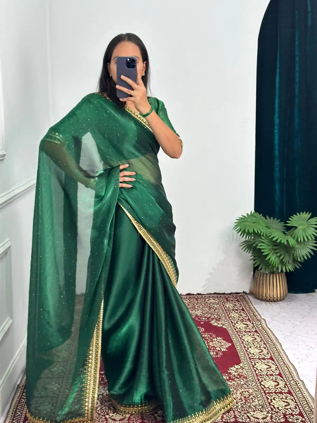 ST 470 Green Color Burberry Foil And Zari Embroidery Work Saree Casual, Wedding, Party, Festive, Events Etc. Expected Delivery 4-6 Working Days @1799/- | Bollywood Sarees, Creative Sarees, Designer Sarees, Embroidered Sarees, Ethnic Saree, Modern Digital sarees, Party Wear Sarees, Sarees