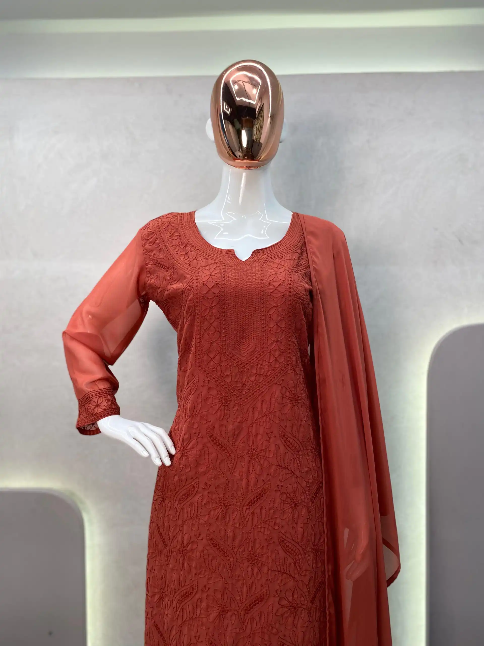 BE 254 Peach Color Georgette Thread Embroidery Salwar Suit Wedding, Party, Festive events, etc.  Expected Delivery  4-6 Working Days @1899/- | Casual Suits, Creative suits, Designer Suits, Palazzo Suits, Party Wear Suits, Patiala Suits, Salwar suit, Straight Suits
