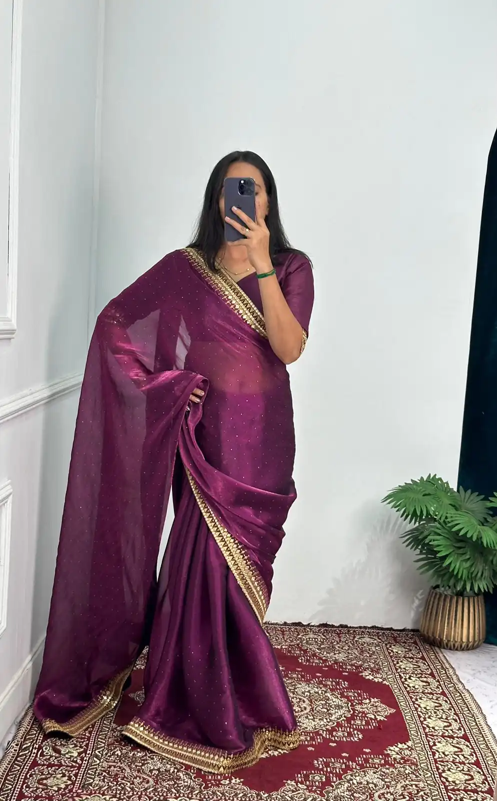 ST 470 Purple Color Burberry Foil And Zari Embroidery Work Saree Casual, Wedding, Party, Festive, Events Etc. Expected Delivery 4-6 Working Days @1799/- | Bollywood Sarees, Creative Sarees, Designer Sarees, Embroidered Sarees, Ethnic Saree, Modern Digital sarees, Party Wear Sarees, Sarees