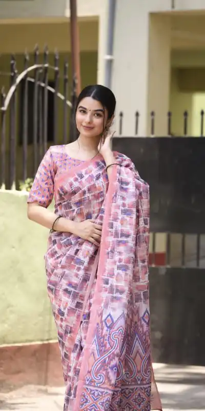 Veechis 110 Purple Color Linen Beautiful Digital Printed Work Saree Casual, Party Festive, Events. Expected Delivery 4-6 Working Days @1549/- | Bollywood Sarees, Creative Sarees, Designer Sarees, Embroidered Sarees, Modern Digital sarees, Party Wear Sarees, Sarees