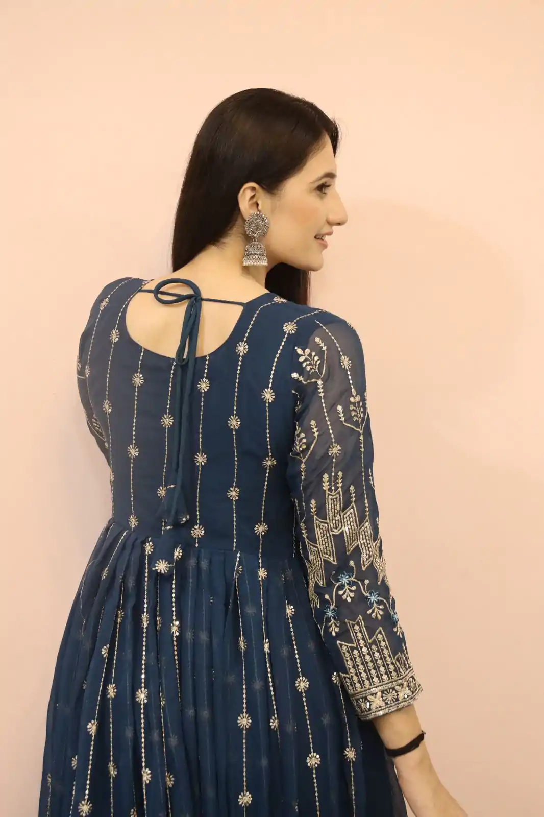   DC G53 Royal Blue Color Georgette Sequence Embroidery Gown Casual, Wedding, Party, Festive, Events Etc. Expected Delivery 4-6 Working Days @2449/- | Bollywood Gowns, Creative Gowns, Designer Gowns, Embroidered Gowns, Gowns, Party Wear Gowns