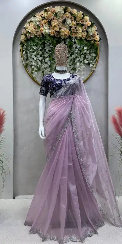 KD 469 Light Violet Color Jimmy choo Thread & Sequence Work Saree Casual, Party, Wedding, Festive, Events Etc.  Expected Delivery  4-6 Working Days @1949/- | Bollywood Sarees, Creative Sarees, Designer Sarees, Embroidered Sarees, Ethnic Saree, Modern Digital sarees, Party Wear Sarees, Sarees
