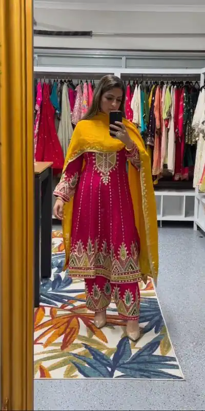 KD 1456 Red Color Chinon Thread Sequence Work Salwar Suit Casual, Party, Wedding, Festive, Events Etc.  Expected Delivery 4-6 Working Days @2649/- | Casual Suits, Creative suits, Designer Suits, Palazzo Suits, Party Wear Suits, Patiala Suits, Salwar suit, Straight Suits