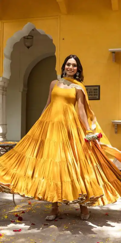 SSR 428 Yellow Color Heavy Georgette Attached Pad Salwar Suit Wedding, Party, Festive, Events Expected Delivery 4-6 Working Days @ 1849/- Only | Casual Suits, Creative suits, Designer Suits, Party Wear Suits, Salwar suit, Straight Suits