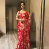  JM Diksha sharma Red Color Satin Silk Blouse Digital Print Saree, Party Wear, Events, Festivals Expected Delivery 4-6 Working Days 1549/- | Bollywood Sarees, Creative Sarees, Designer Sarees, Embroidered Sarees, Ethnic Saree, Modern Digital sarees, Party Wear Sarees, Sarees