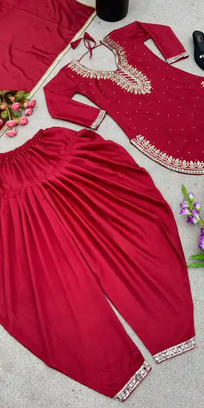 SRK 5138 Red Color Pure Chinnon Embroidery Diamond Salwar Suit Wedding, Party, Festive, Events Expected Delivery 4-6 Working Days @ 1949/- | Jump Suits, Casual Suits, Creative suits, Designer Suits, Palazzo Suits, Party Wear Suits, Patiala Suits, Salwar suit, Straight Suits