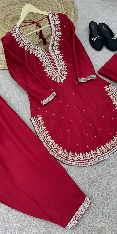 SRK 5138 Red Color Pure Chinnon Embroidery Diamond Salwar Suit Wedding, Party, Festive, Events Expected Delivery 4-6 Working Days @ 1949/- | Jump Suits, Casual Suits, Creative suits, Designer Suits, Palazzo Suits, Party Wear Suits, Patiala Suits, Salwar suit, Straight Suits