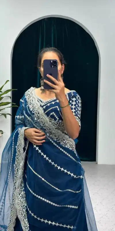 ST 1036 Royal Blue Color Blooming Vichitra Embroidery Lehenga Saree Casual, Wedding, Party, Festive, Events Etc. Expected Delivery 4-6 Working Days @2199/- | Bollywood Lehenga, Creative Lehenga, Designer Lehenga, Embroidered Lehenga, Lehenga, Party Wear Lehenga