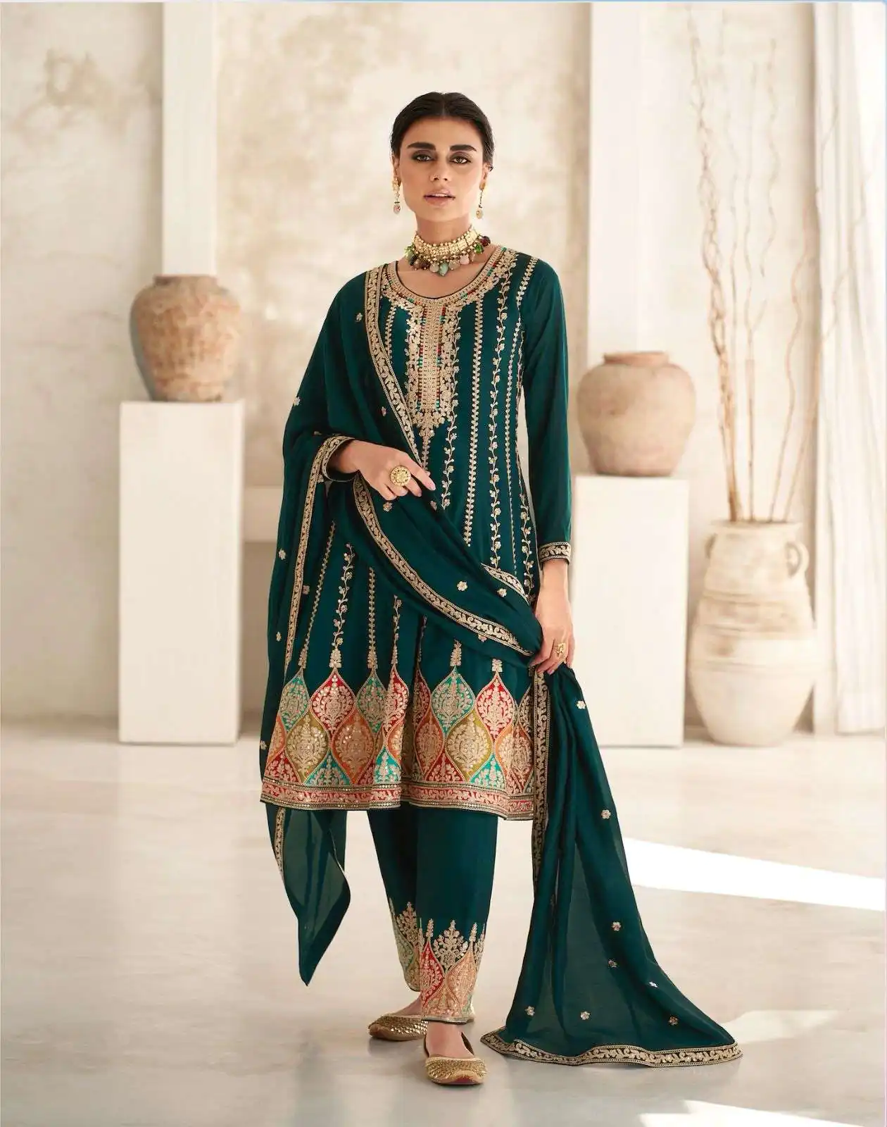  DS 9776 Green  Color Premium Silk Embroidery Work Sharara Suit Wedding, Party, Festive, Events Etc. Expected Delivery 4-6 Working Days @2799 | Casual Suits, Creative suits, Designer Suits, Palazzo Suits, Party Wear Suits, Salwar suit, Straight Suits
