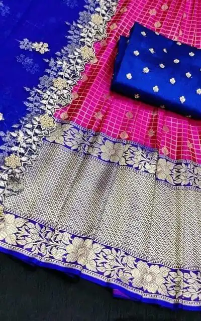 SC Mohini Pink Color Kanjivaram Silk Zari Design Half Saree , Party Wear, Events, Festivals Expected Delivery 4-6 Working Days 1749/- | Bollywood Lehenga, Creative Lehenga, Designer Lehenga, Embroidered Lehenga, Lehenga, Party Wear Lehenga