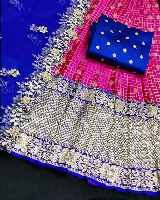 SC Mohini Pink Color Kanjivaram Silk Zari Design Half Saree , Party Wear, Events, Festivals Expected Delivery 4-6 Working Days 1749/- | Bollywood Lehenga, Creative Lehenga, Designer Lehenga, Embroidered Lehenga, Lehenga, Party Wear Lehenga