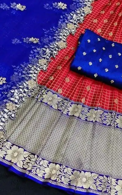 SC Mohini Red  Color Kanjivaram Silk Zari Design Half Saree , Party Wear, Events, Festivals Expected Delivery 4-6 Working Days 1749/- | Bollywood Lehenga, Creative Lehenga, Designer Lehenga, Embroidered Lehenga, Lehenga, Party Wear Lehenga