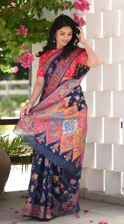 DDF 501 Blue Color Kashmiri Running Thread Zari Work Saree Casual, Party Wear, Events, Festivals Etc. Expected Delivery 4-6 Working Days 2399/- | Bollywood Sarees, Creative Sarees, Designer Sarees, Embroidered Sarees, Ethnic Saree, Modern Digital sarees, Party Wear Sarees, Sarees