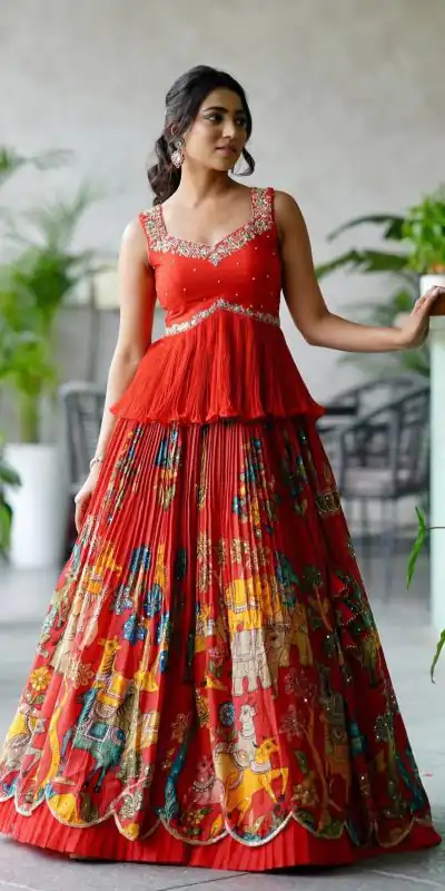 PC 372 Red Color Chinon Embroidery Thread Work Lehenga Choli Casual, Party Wear, Events, Festivals Wear Expected Delivery 4-6 Working Days @2149/- | Creative Lehenga, Bollywood Lehenga, Designer Lehenga, Embroidered Lehenga, Lehenga, Party Wear Lehenga