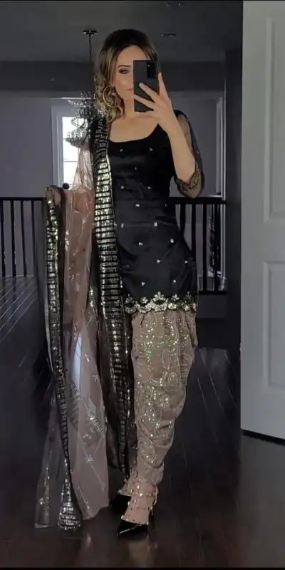 MF 372 Black Color Faux Georgette Embroidery Sequence Salwar Suit  Wedding, Party, Festive, Events Etc. Expected 4-6 Working Days @2149/- | Casual Suits, Creative suits, Designer Suits, Palazzo Suits, Party Wear Suits, Patiala Suits, Salwar suit, Straight Suits