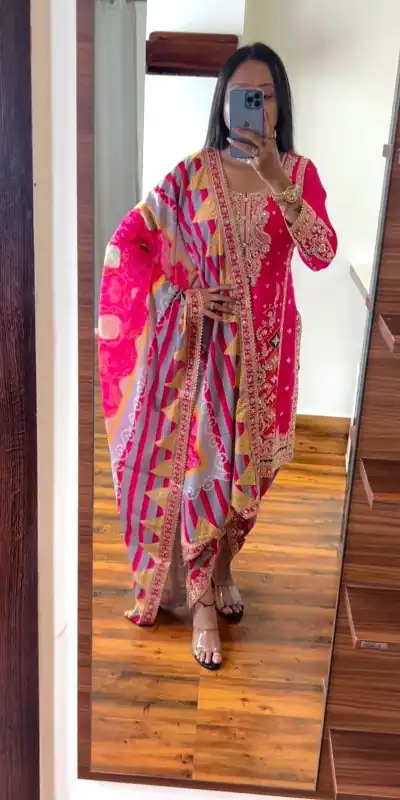 SR 1619 Pink Color Heavy Chinnon Embroidery Sequence Sharara Suit Wedding, Party, Festive, Events Etc. Expected Delivery 4-6 Working Days @2449 | Casual Suits, Creative suits, Designer Suits, Palazzo Suits, Party Wear Suits, Salwar suit, Straight Suits