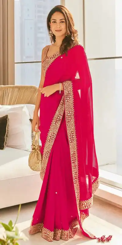 DS BT 381 Pink Color Georgette Dori Thread Sequence Work Saree Wedding, Party, Festive, Events Expected Delivery 4-6 Working Days @ 1699/- | Bollywood Sarees, Creative Sarees, Designer Sarees, Embroidered Sarees, Ethnic Saree, Modern Digital sarees, Party Wear Sarees, Sarees