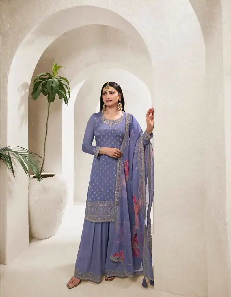 DS 67833 Violet color Viscose Chinon Embroidered Sequence Salwar Suit Casual, Wedding, Party, Festive, Events . Expected Delivery  4-6 Working Days @2849/- | Casual Suits, Creative suits, Designer Suits, Palazzo Suits, Party Wear Suits, Patiala Suits, Salwar suit, Straight Suits