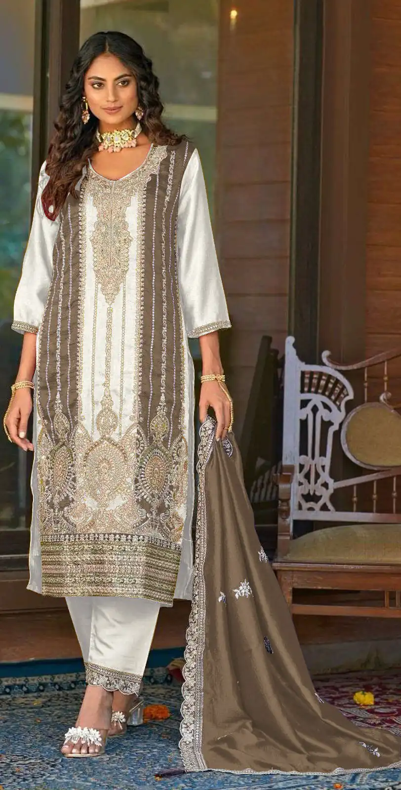 FC MARIA 1083 White Color Vichitra Embroidery Codding Sequence Salwar Suit Wedding, Party, Festive events, etc.  Expected Delivery  4-6 Working Days @2099/- | Jump Suits, Casual Suits, Creative suits, Designer Suits, Palazzo Suits, Party Wear Suits, Patiala Suits, Salwar suit, Straight Suits