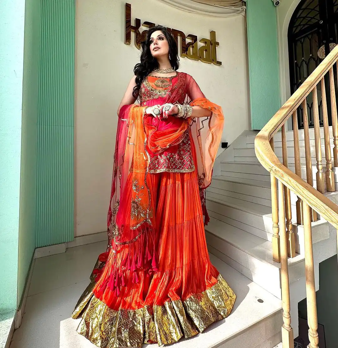RTC 5697 Orange Color Foix Georgette Thread Sequence Lehenga Choli Wedding, Party, Festive, Events Etc.   Expected Delivery 4-6 Working Days @2099/- | Bollywood Lehenga, Creative Lehenga, Designer Lehenga, Embroidered Lehenga, Lehenga, Party Wear Lehenga
